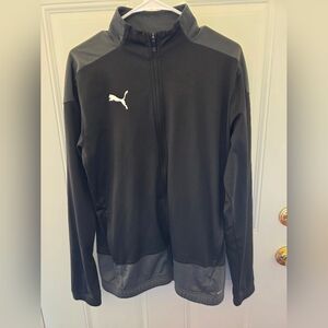Puma Men's Black Full-Zip Performance Jacket with White Logo
